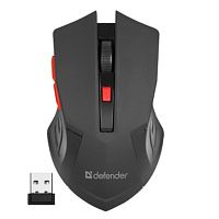 картинка defender accura mm-275 red usb [52276] {беспроводная оптическая мышь, 6 кнопок, 800-1600 dpi } от магазина Tovar-RF.ru