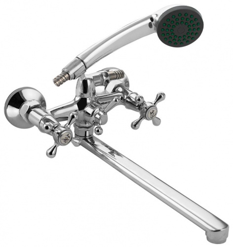 картинка Смеситель для ванны MYFAIR 87141 Смеситель в ванную металлокерамика с шаровым переключением, ручка крест от магазина Tovar-RF.ru