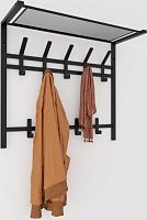 картинка Вешалка настенная ЗМИ Торонто 22 с полкой черная ВСПТ22 ЗМИ Торонто 22 с полкой черная ВСПТ22 от магазина Tovar-RF.ru
