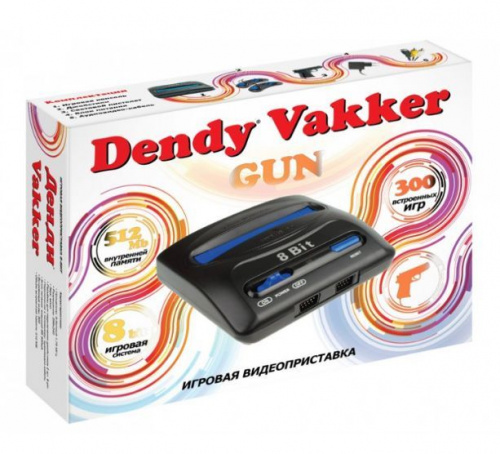 картинка игровая консоль dendy vakker- [300 игр] + световой пистолет от магазина Tovar-RF.ru