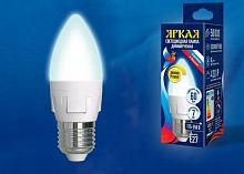 картинка Светодиодная лампа UNIEL (UL-00004295) LED-C37 7W/4000K/E27/FR/DIM PLP01WH от магазина Tovar-RF.ru