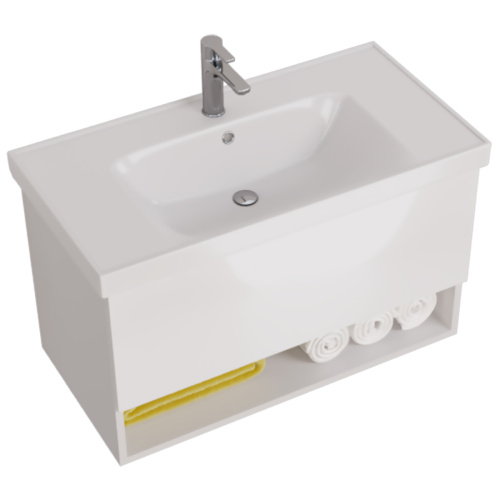 картинка Тумба PERFECTO, 90 см, подвесная, 1 ящик, push-to-open, белый глянец от магазина Tovar-RF.ru фото 13