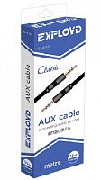 картинка кабель aux jack 3,5mm exployd ex-k-474 кабель aux jack3,5mm(m) - jack3,5mm(m) 1m classic плоский черный от магазина Tovar-RF.ru