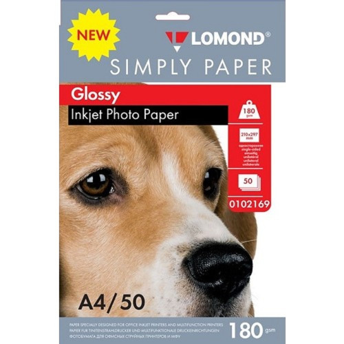 картинка LOMOND 0102169 Фотобумага Simply A4/180г/м2/50л./белый CIE148% глянцевое для струйной печати магазин Tovar-RF.ru являющийся официальным дистрибьютором в России картинка LOMOND 0102169 Фотобумага Simply A4/180г/м2/50л./белый CIE148% глянцевое для струйной печати от магазина Tovar-RF.ru