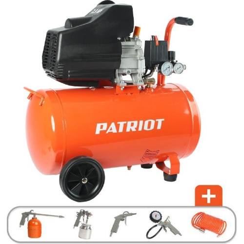 картинка patriot euro 50-260к компрессор [525306316] { мощность: 1.8 квт; напряжение: 230в~50гц; обороты двигателя: 2850 об/мин; производительность: 260 л/мин; объем ресивера: 50 л; давление: 8 бар; вес: 28,5} от магазина Tovar-RF.ru