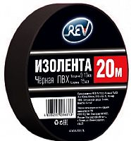 картинка Изолента ПВХ REV 28681 3 Изолента ПВХ 0,13*15мм Черная 20м от магазина Tovar-RF.ru