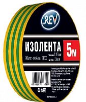 картинка Изолента ПВХ REV 28679 0 Изолента ПВХ 0,13*15мм Желто-Зеленая 5м от магазина Tovar-RF.ru