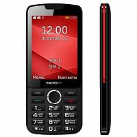картинка texet tm-308 мобильный телефон цвет черный-красный от магазина Tovar-RF.ru