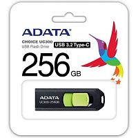 картинка a-data flash drive 256gb type-c uc300 acho-uc300-256g-rbk/gn usb3.2 черный/зеленый от магазина Tovar-RF.ru