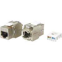 картинка hyperline kj8-8p8c-c5e-180-tls-sh-f-wh вставка keystone jack rj-45(8p8c), категория 5e, экранированная, тип 180 градусов, toolless, белая от магазина Tovar-RF.ru