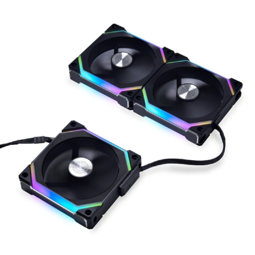 картинка lian li g99.12slv23b.r0 комплект вентиляторов (3шт.) uni fan sl120 v2 black /uf-sl120v2-3b/ 120х120х28мм (pwm, argb, 250-2000 об/мин, 29.2dba) магазин Tovar-RF.ru являющийся официальным дистрибьютором в России картинка lian li g99.12slv23b.r0 комплект вентиляторов (3шт.) uni fan sl120 v2 black /uf-sl120v2-3b/ 120х120х28мм (pwm, argb, 250-2000 об/мин, 29.2dba) от магазина Tovar-RF.ru