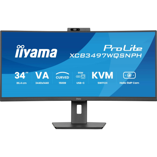 картинка lcd iiyama 34" xcb3497wqsnph-b1 черный {va curved 3440x1440 120hz 0.4ms 350cd 3000:1 hdmi(1.4b/2.0) displayport 2x5w 2xusb-c rj-45 has vesa freesync premium} магазин Tovar-RF.ru являющийся официальным дистрибьютором в России картинка lcd iiyama 34" xcb3497wqsnph-b1 черный {va curved 3440x1440 120hz 0.4ms 350cd 3000:1 hdmi(1.4b/2.0) displayport 2x5w 2xusb-c rj-45 has vesa freesync premium} от магазина Tovar-RF.ru