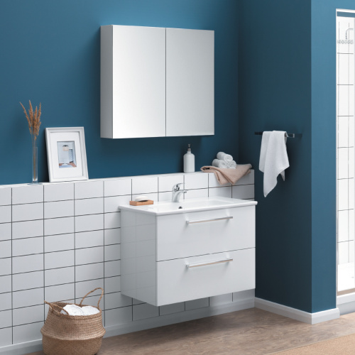 картинка Тумба GIO, 80 см, подвесная, 2 ящика, белый глянец от магазина Tovar-RF.ru фото 7