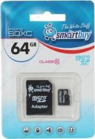 картинка карта памяти smartbuy (sb64gbsdcl10-01) microsdxc 64gb class10 uhs-1 + адаптер от магазина Tovar-RF.ru