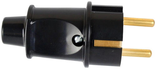 картинка Штепсельная вилка VOLSTEN (14442) Sb2-PZ21 16А, Вилка прямая Черная от магазина Tovar-RF.ru