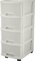 картинка Комод KEEPLEX KL379422048 Ajur с ящиками на колесиках четырехсекционный компакт белое облако от магазина Tovar-RF.ru