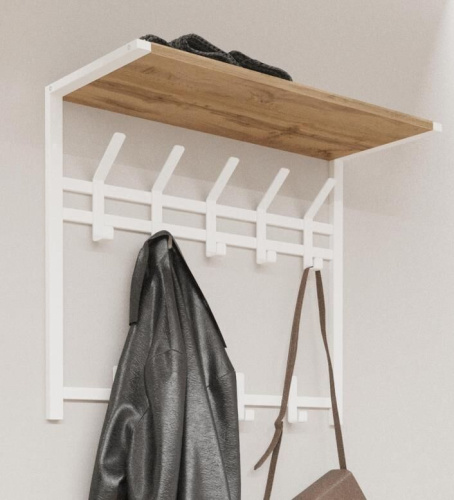 картинка Вешалка настенная ЗМИ Торонто 22Д с полкой белая ВСПТ22Д Б ЗМИ Торонто 22Д с полкой белая ВСПТ22Д Б от магазина Tovar-RF.ru