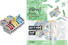 картинка DUWI (26663 5) Клемма разветвительная рычажковая, CMK-539 PRO, 3х9, 0,5-4мм², 4шт от магазина Tovar-RF.ru