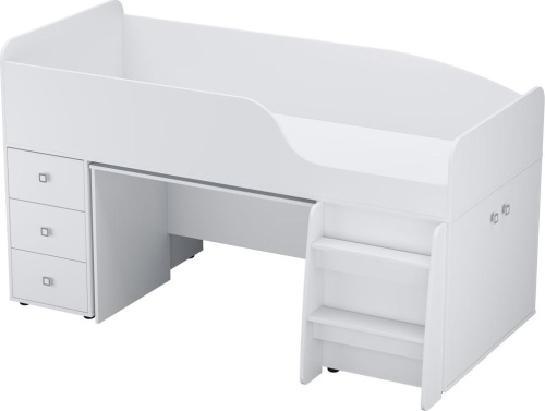 картинка кровать-чердак polini кровать-чердак детская polini kids simple 4500 с рабочей зоной, белый (5кор) polini кровать-чердак детская polini kids simple 4500 с рабочей зоной, белый (5кор) от магазина Tovar-RF.ru