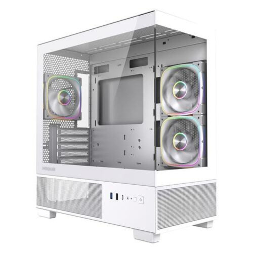 картинка Powercase Корпус Vision Micro S4W, Tempered Glass, Type-C, 3x 120mm ARGB PWM Fan, ARGB+PWM HUB, белый, mATX  (CVMMSHW-A3) от магазина Tovar-RF.ru
