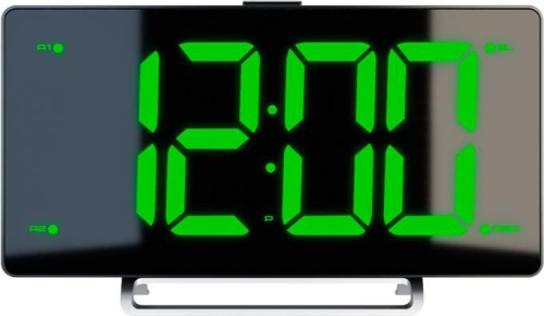картинка Радиочасы-будильник SOUNDMAX SM-1561U(черный с зеленым) SOUNDMAX SM-1561U черный\зеленый от магазина Tovar-RF.ru