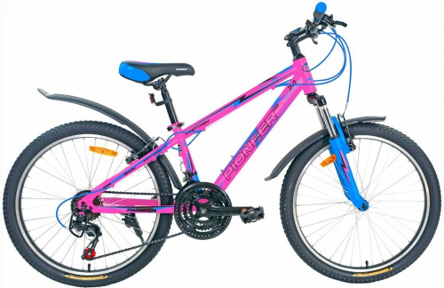 картинка велосипед pioneer captain 24"/12" pink-blue-blackот магазина Tovar-RF.ru
