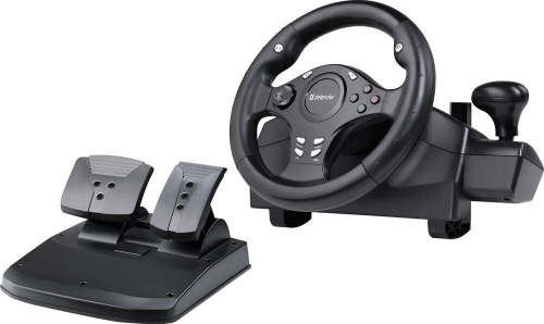 картинка руль игровой defender (64067) rager черн,pc/ps/xbox/switch,педали defender (64067) rager черн,pc/ps/xbox/switch,педали от магазина Tovar-RF.ru