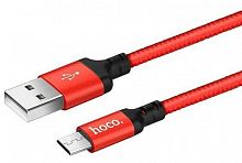 картинка кабель hoco (6957531062912) x14 usb (m)-microusb (m) 2.0м - красный/черный от магазина Tovar-RF.ru
