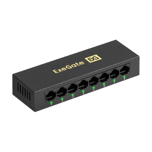 картинка exegate ex298690rus коммутатор неуправляемый exegate edes-1008d (8-портовый utp 10/100mbps, металлический корпус, с функцией энергосбережения (eee), настольный/настенный) от магазина Tovar-RF.ru