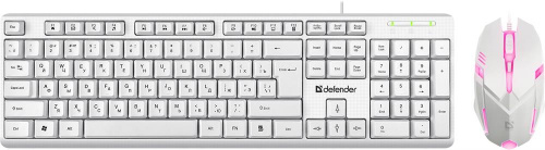 картинка клавиатура+мышь defender (45977) motion c-977 ru,белый от магазина Tovar-RF.ru