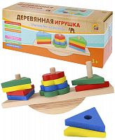 картинка игрушка рыжий кот деревянная игрушка. пирамидка "формы и баланс" 21х9х5,5см в коробке ид-1047 140326 от магазина Tovar-RF.ru