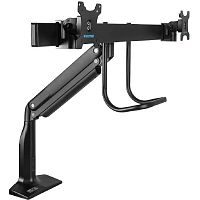картинка Kromax OFFICE-20 черный  Настольный кронштейн для двух мониторов 17"-35" (до 2х10кг) от магазина Tovar-RF.ru