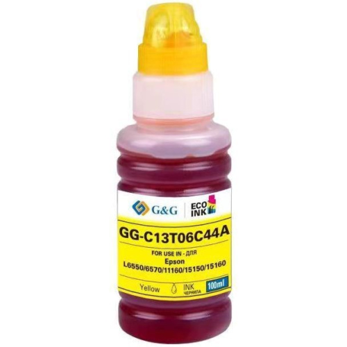 картинка чернила g&g gg-c13t06c44a №112 желтый 100мл для epson l6550/6570/11160/15150/15160 от магазина Tovar-RF.ru