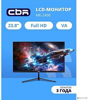 картинка cbr lcd монитор 23.8" me-2408, va, fhd 1920x1080, 100гц, 1*hdmi/1*vga, внешний бп, черный, кабель hdmi, vesa крепление для минипк [lcd-me2408-opc] от магазина Tovar-RF.ru