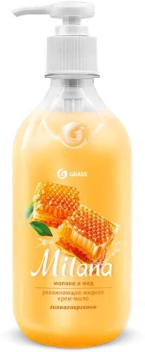 картинка GRASS 126100 Milana молоко и мед с дозатором (флакон 500мл) магазин Tovar-RF.ru являющийся официальным дистрибьютором в России картинка GRASS 126100 Milana молоко и мед с дозатором (флакон 500мл) от магазина Tovar-RF.ru