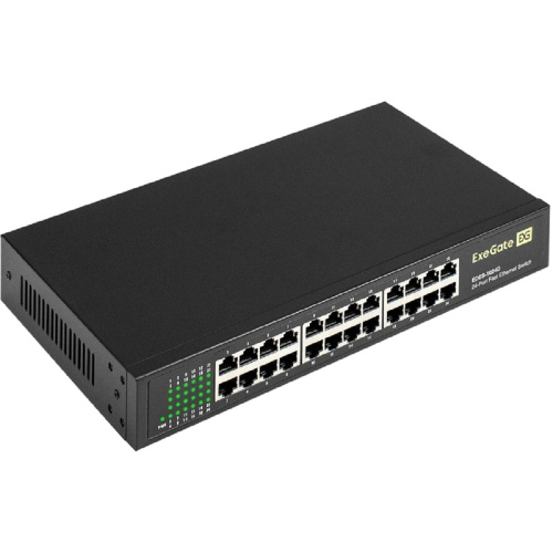 картинка exegate ex298692rus коммутатор неуправляемый exegate edes-1024d (24-портовый utp 10/100mbps, металлический корпус, с возможностью установки в стойку) от магазина Tovar-RF.ru