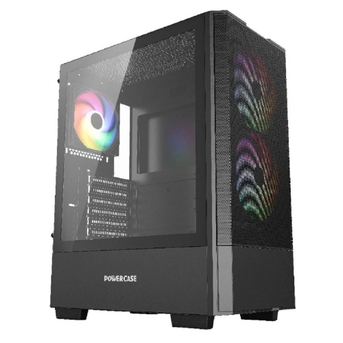 картинка Powercase Mistral AY3B ARGB, Tempered Glass, 2x 140mm +1x 120mm ARGB Fans, чёрный, ATX  (CMAYB-A3) от магазина Tovar-RF.ru