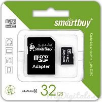 картинка карта памяти smartbuy (sb32gbsdcl10-01le) microsdhc 32gb class10 le + адаптер от магазина Tovar-RF.ru