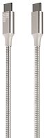 картинка дата-кабель usb c - usb c aksberry (6900288580017) x161 spring usb c - usb c, support 20v/5a, 100w, 1м в металлической оплетке, серебристый от магазина Tovar-RF.ru