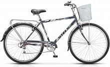 картинка велосипед stels navigator-350 v 28" z010 lu101711 lu095303 20" черный 2023 +корзинаот магазина Tovar-RF.ru