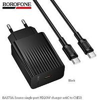 картинка сзу borofone (6941991122736) bas73aaa 1type-c 3.0a pd20w для type-c type-c black от магазина Tovar-RF.ru