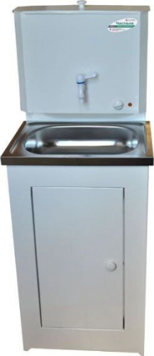 картинка Умывальник ЧИСТЮЛЯ бак полимерное покр. с ЭВН+мойка нерж. белый от магазина Tovar-RF.ru