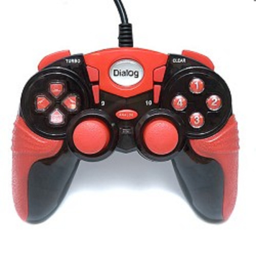 картинка dialog action gp-a15, черно-красный {геймпад, вибрация, 12 кнопок, usb}  от магазина Tovar-RF.ru