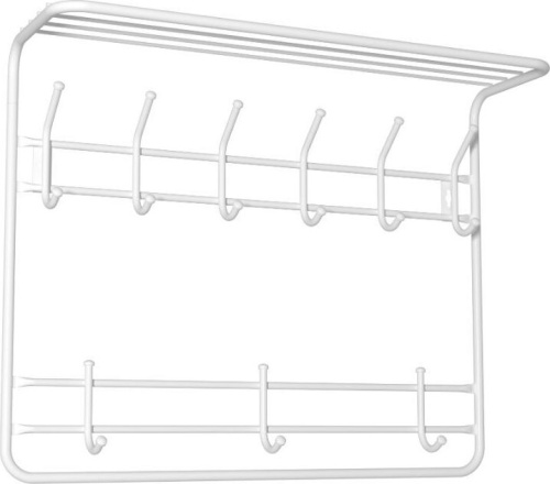 картинка Вешалка настенная ЗМИ 2х ярусная с полкой 80 Белая ВСП 9 ЗМИ 2х ярусная с полкой 80 Белая ВСП 9 от магазина Tovar-RF.ru