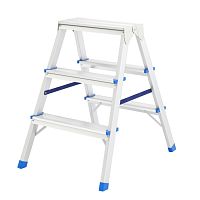 картинка СИБРТЕХ Стремянка двусторонняя 3ст., алюминиевая, Россия [97923] от магазина Tovar-RF.ru