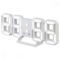 картинка perfeo led часы-будильник "luminous 2", белый корпус / белая подсветка (pf-6111)  pf_b4921  от магазина Tovar-RF.ru