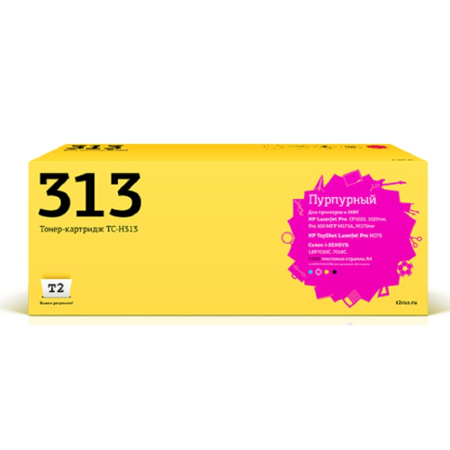 картинка t2 ce313a  картридж (tc-h313) для laserjet cp1025/1025nw/pro100mfp m175a/pro100 m175nw/i-sensys lbp7010c/lbp7018c cartrige 729m (1000стр.) пурпурный с чипом от магазина Tovar-RF.ru