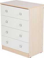 картинка комод polini комод polini kids simple c 4 ящиками, дуб пастельный-белый от магазина Tovar-RF.ru