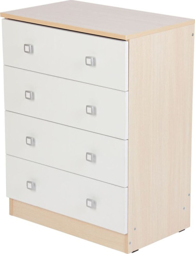 картинка комод polini комод polini kids simple c 4 ящиками, дуб пастельный-белый от магазина Tovar-RF.ru