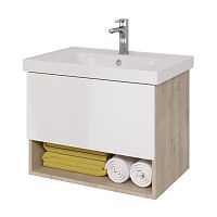 картинка Тумба PERFECTO, 70 см, подвесная, 1 ящик, дуб эврика/белый глянец от магазина Tovar-RF.ru